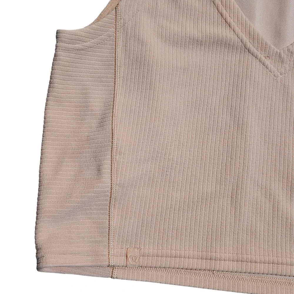 Lululemon Ribbed Softstreme Cropped Tank Top Peach Bellini Size 8
